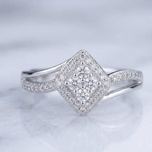 The Radiant Rhombus Pavé Statement Ring