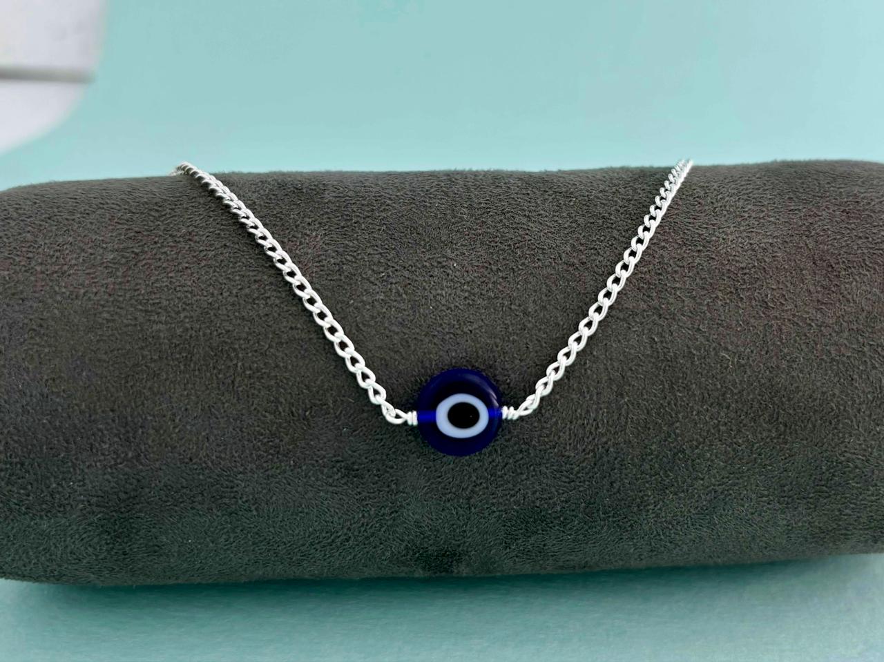 The Azure Gaze Sterling Silver Evil Eye Bracelet