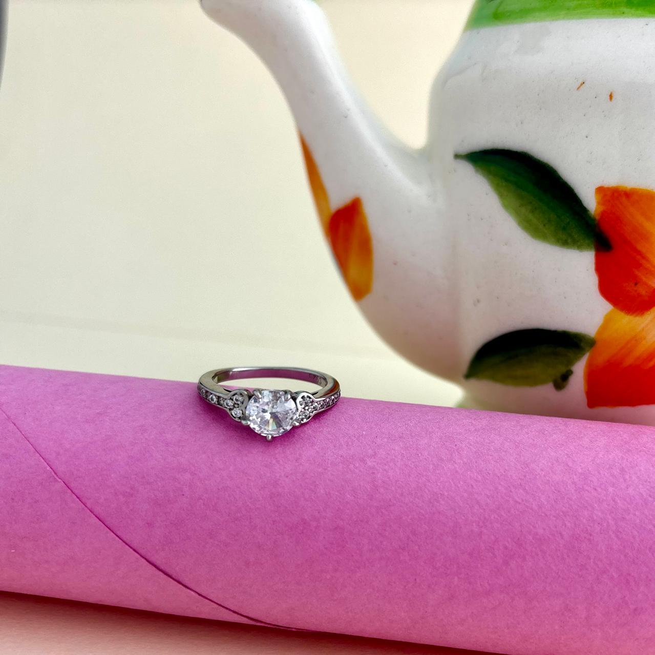 Brilliant Round Cut Silver Ring - Perfect Gift for He