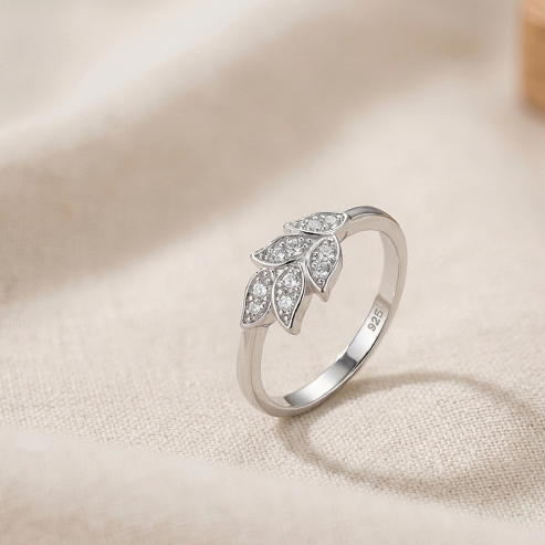 The Nature’s Leaf Pavé Ring