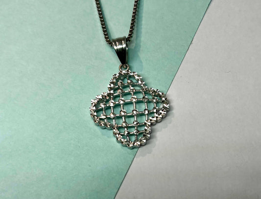 Silver Floral Diamond