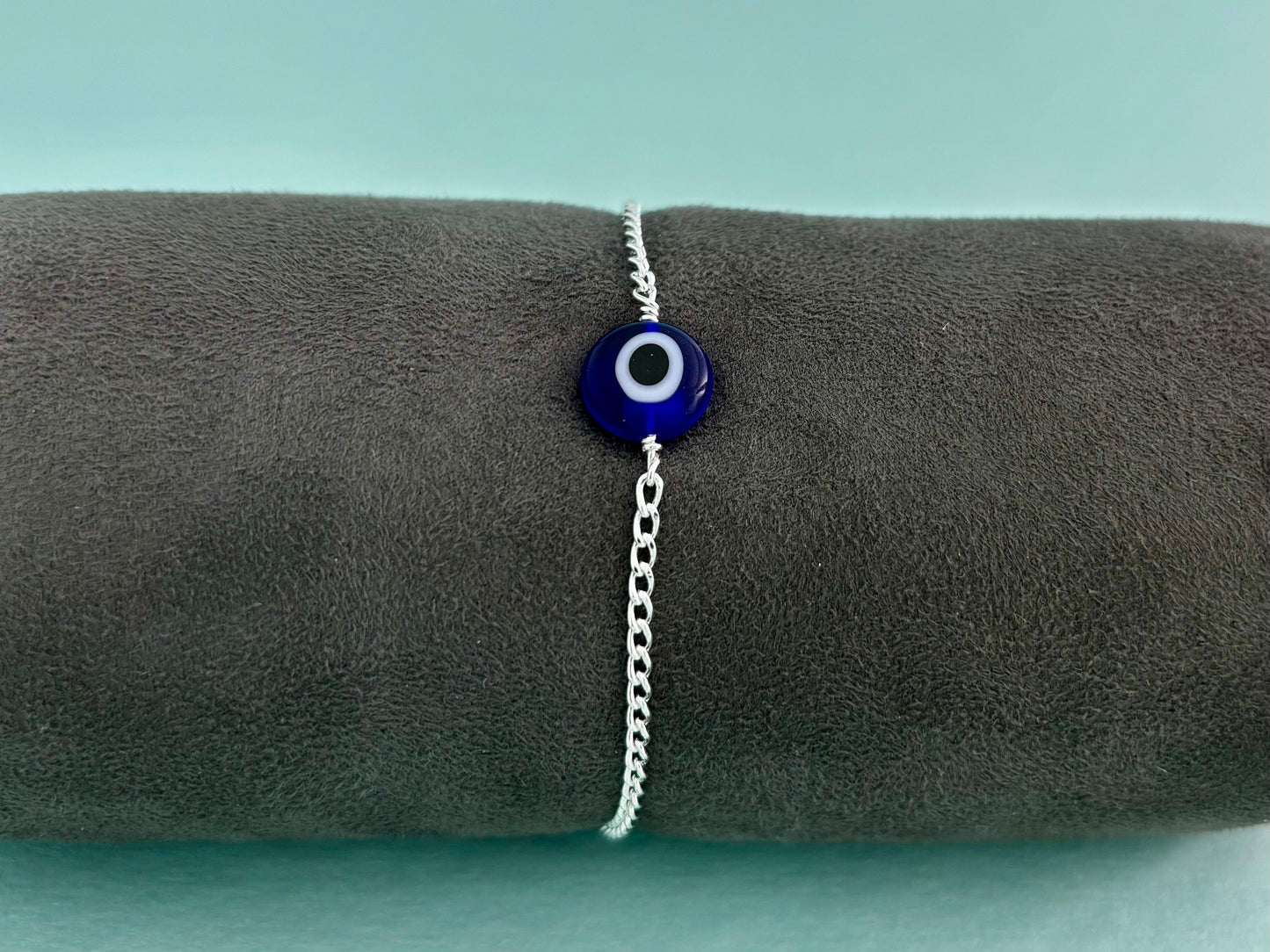 The Azure Gaze Sterling Silver Evil Eye Bracelet
